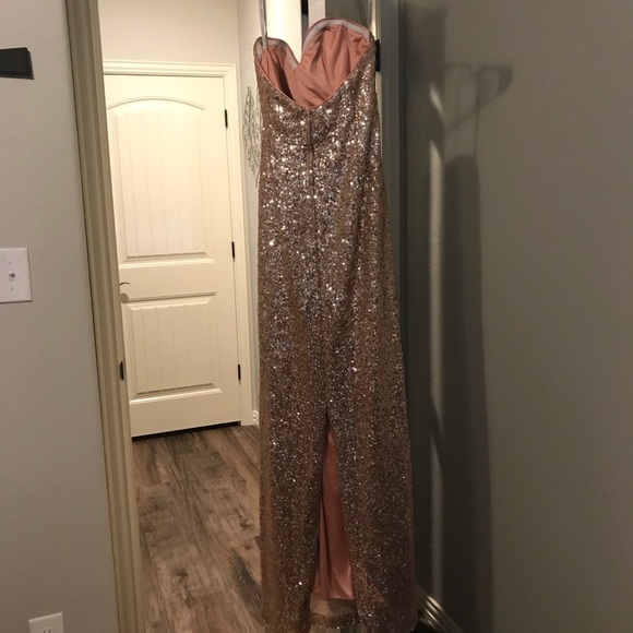 Alfred Angelo Rose Gold Sequin Dress - Picture 2 of 7